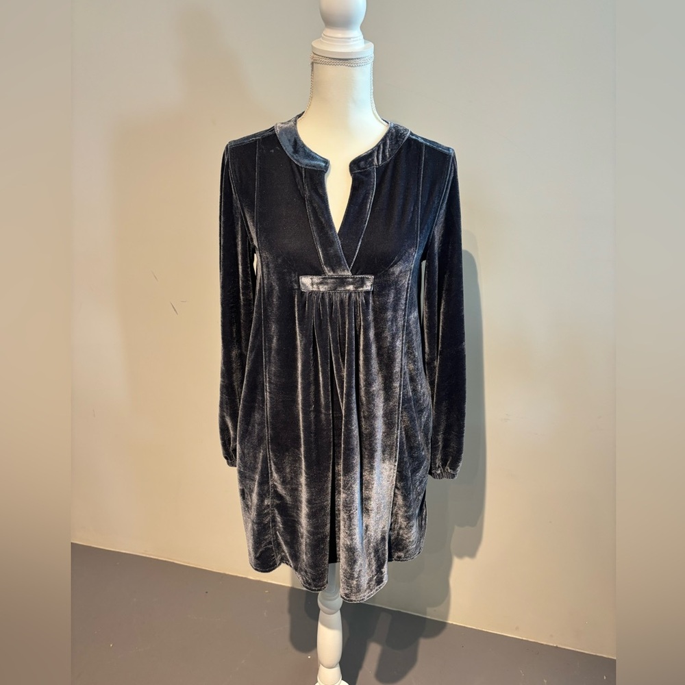 Indigo Soul Velvet charcoal blue dress